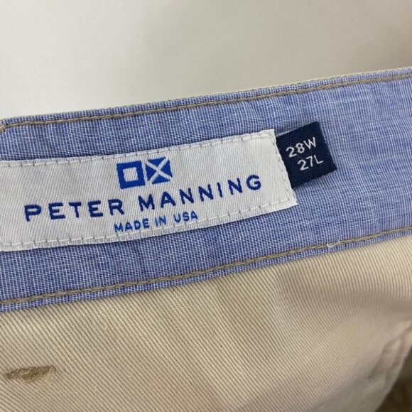 NWT Peter Manning Lightweight Chino Dress Pants Khaki Size 28 by 27 New Tags Tan - Picture 2 of 14